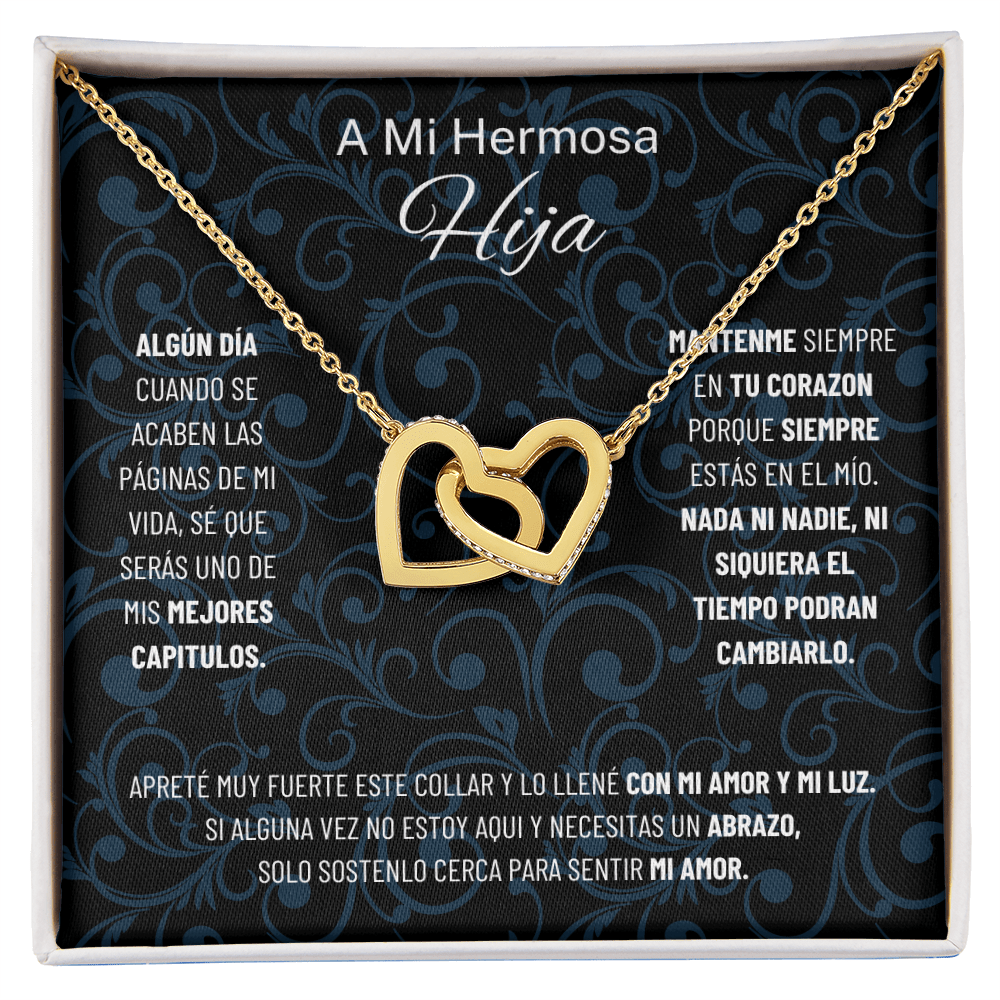 Regalo para hija | Mi hermosa | Collar de corazones entrelazados