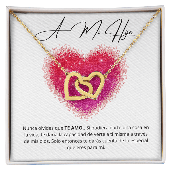 Regalo para hija | Mi pedacito de cielo | Collar de corazones entrelazados
