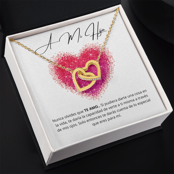 Regalo para hija | Mi pedacito de cielo | Collar de corazones entrelazados