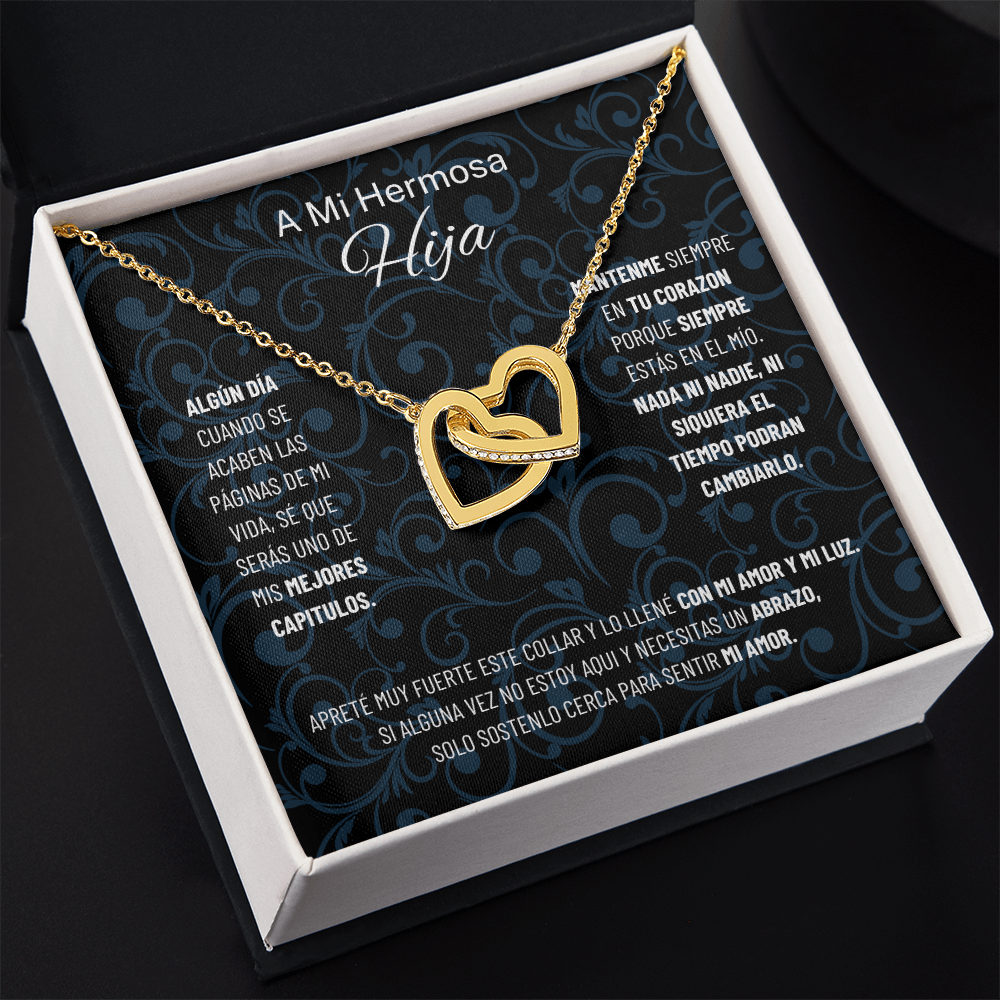 Regalo para hija | Mi hermosa | Collar de corazones entrelazados