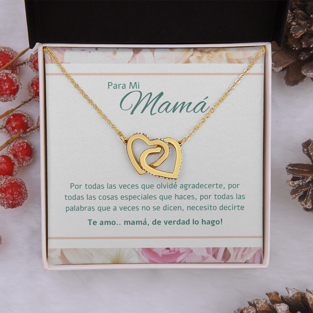 Regalo Para Madre | Gracias por darme la vida | Collar de corazones entrelazados