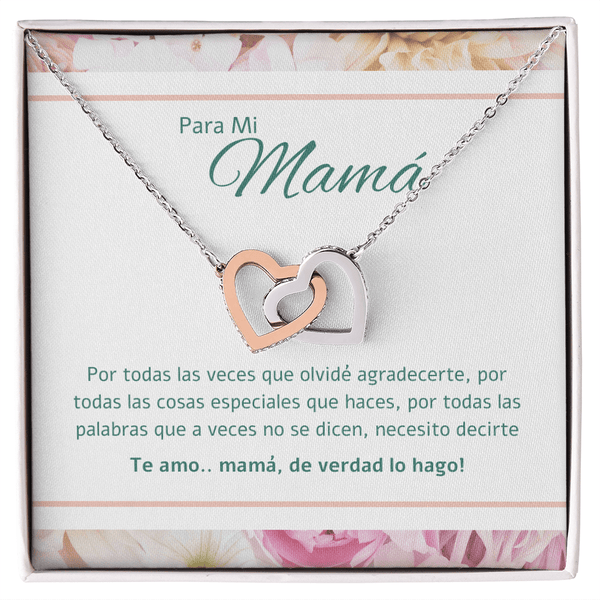 Regalo Para Madre | Gracias por darme la vida | Collar de corazones entrelazados