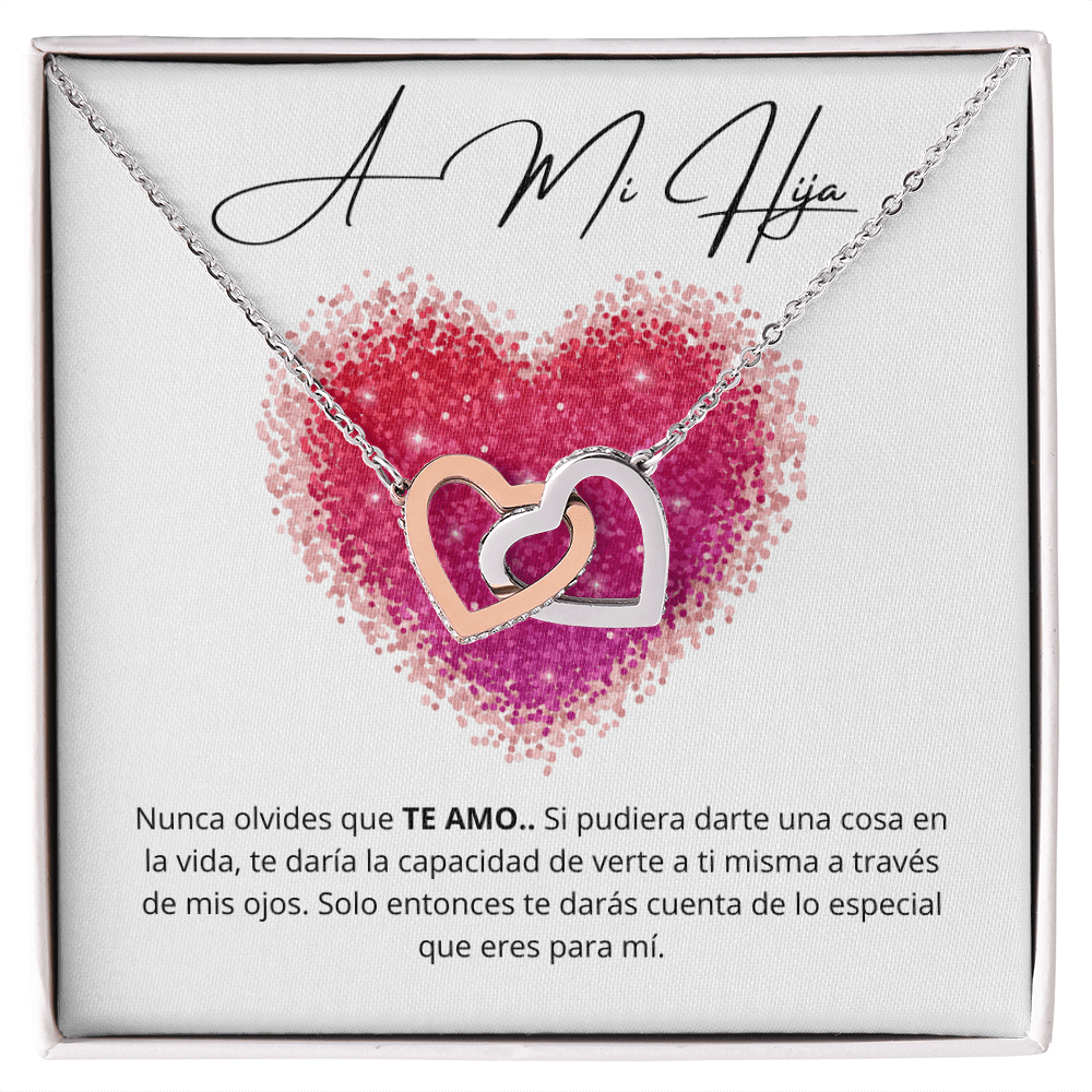 Regalo para hija | Mi pedacito de cielo | Collar de corazones entrelazados