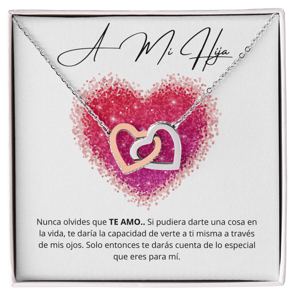 Regalo para hija | Mi pedacito de cielo | Collar de corazones entrelazados