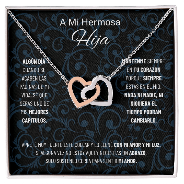 Regalo para hija | Mi hermosa | Collar de corazones entrelazados