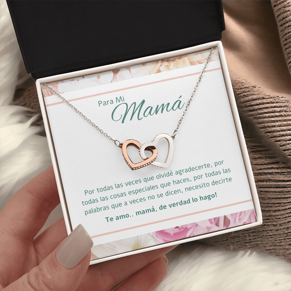 Regalo Para Madre | Gracias por darme la vida | Collar de corazones entrelazados