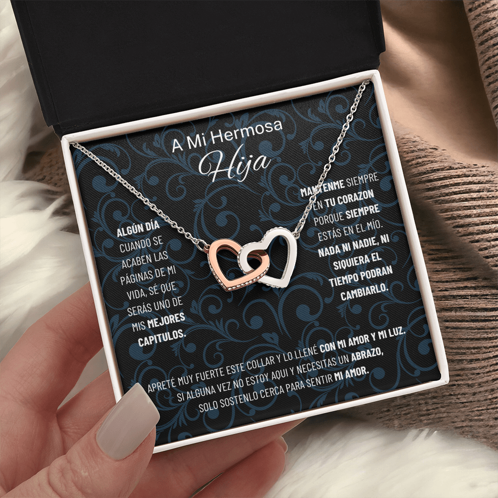 Regalo para hija | Mi hermosa | Collar de corazones entrelazados