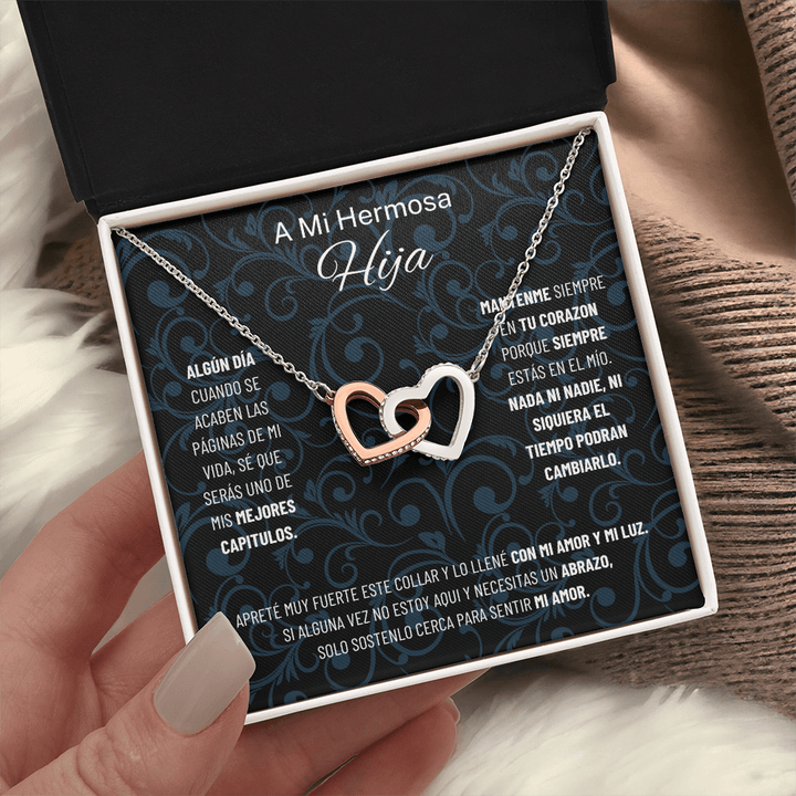 Regalo para hija | Mi hermosa | Collar de corazones entrelazados