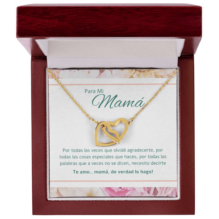 Regalo Para Madre | Gracias por darme la vida | Collar de corazones entrelazados