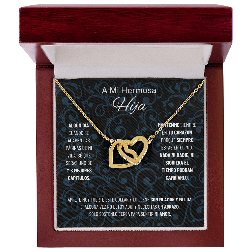 Regalo para hija | Mi hermosa | Collar de corazones entrelazados