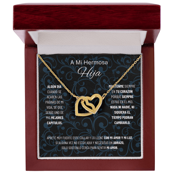 Regalo para hija | Mi hermosa | Collar de corazones entrelazados