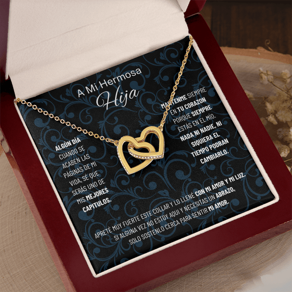 Regalo para hija | Mi hermosa | Collar de corazones entrelazados