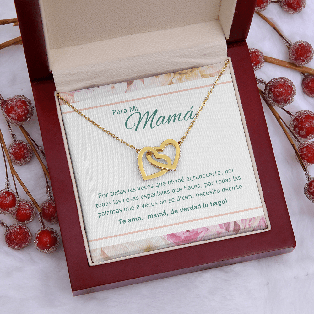 Regalo Para Madre | Gracias por darme la vida | Collar de corazones entrelazados