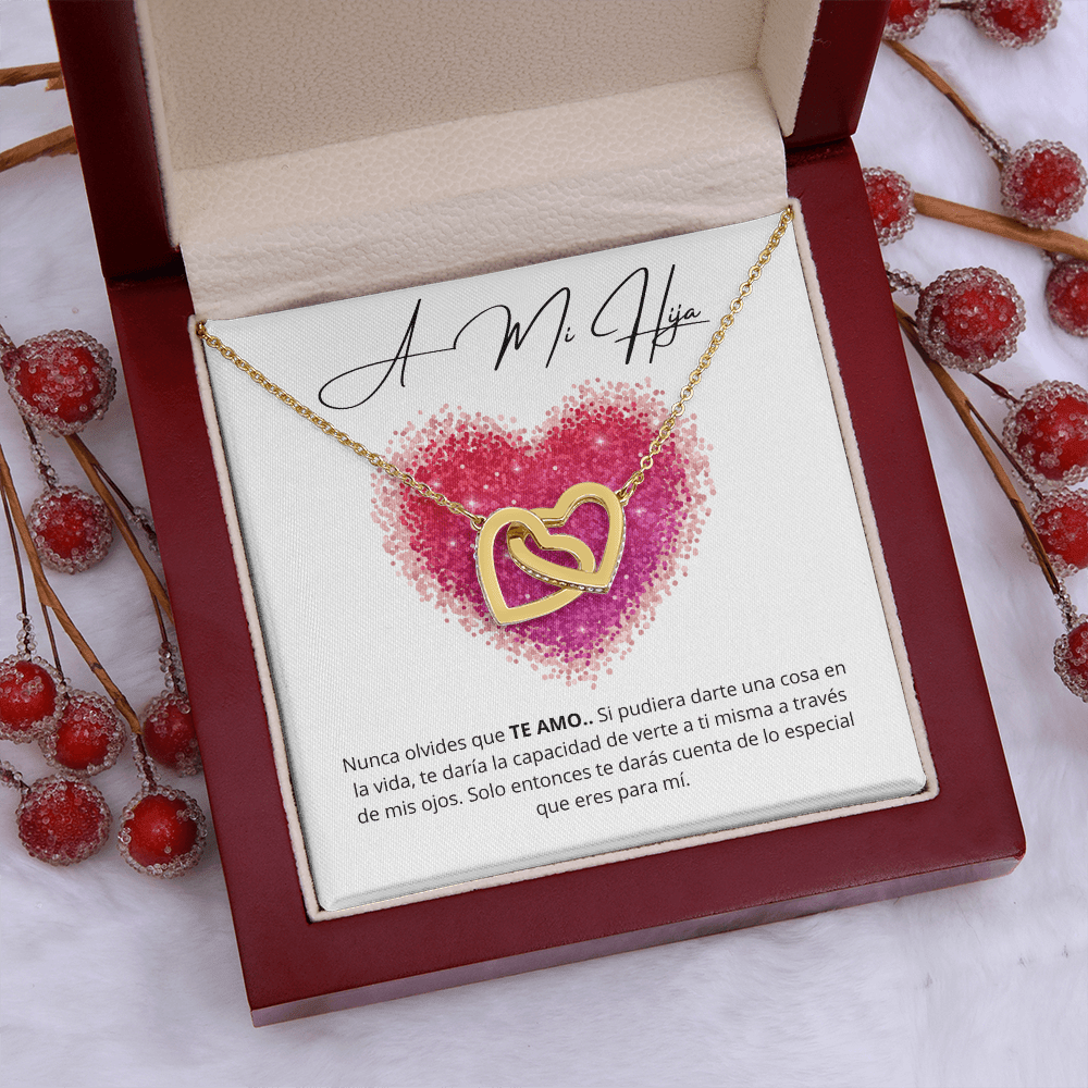 Regalo para hija | Mi pedacito de cielo | Collar de corazones entrelazados