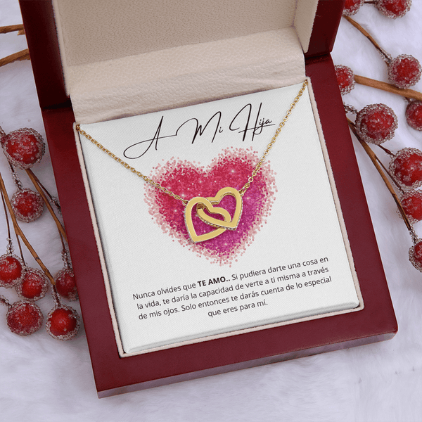 Regalo para hija | Mi pedacito de cielo | Collar de corazones entrelazados
