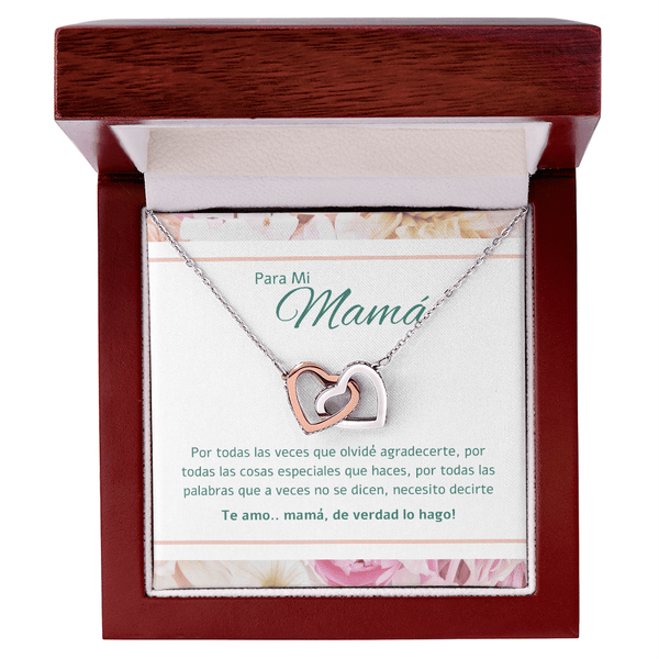 Regalo Para Madre | Gracias por darme la vida | Collar de corazones entrelazados