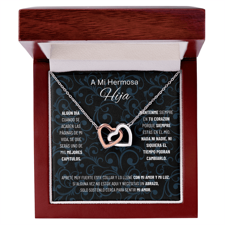 Regalo para hija | Mi hermosa | Collar de corazones entrelazados
