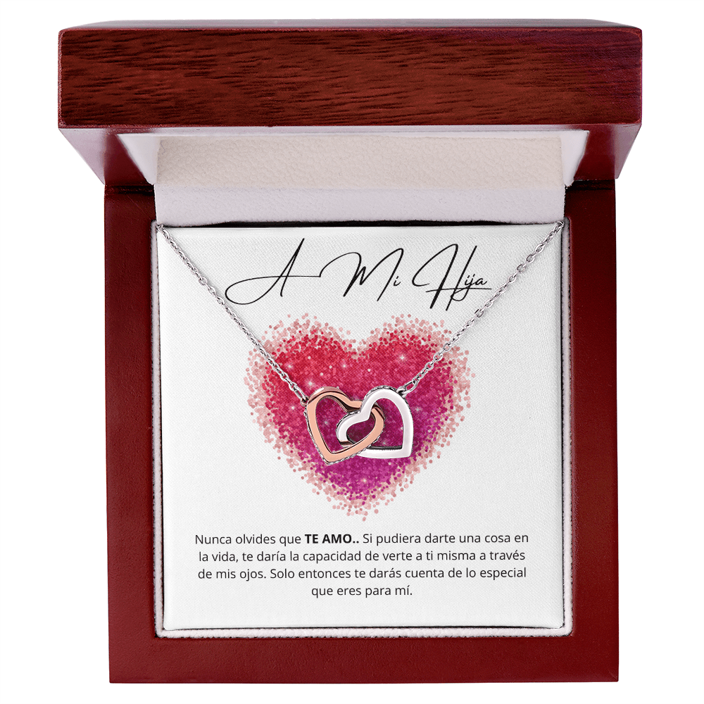 Regalo para hija | Mi pedacito de cielo | Collar de corazones entrelazados