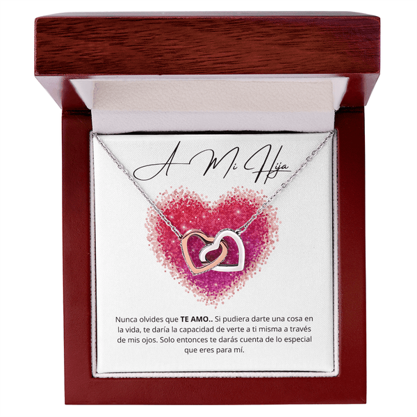 Regalo para hija | Mi pedacito de cielo | Collar de corazones entrelazados