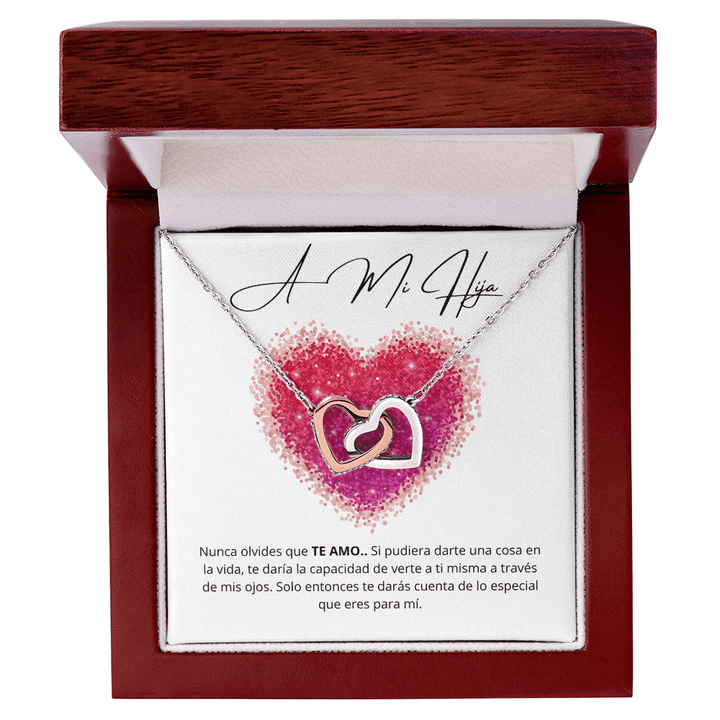 Regalo para hija | Mi pedacito de cielo | Collar de corazones entrelazados