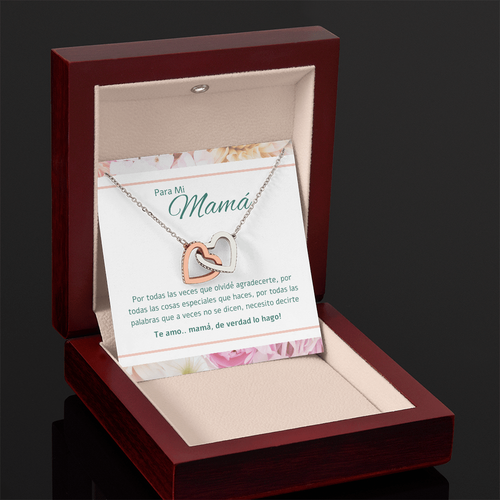 Regalo Para Madre | Gracias por darme la vida | Collar de corazones entrelazados
