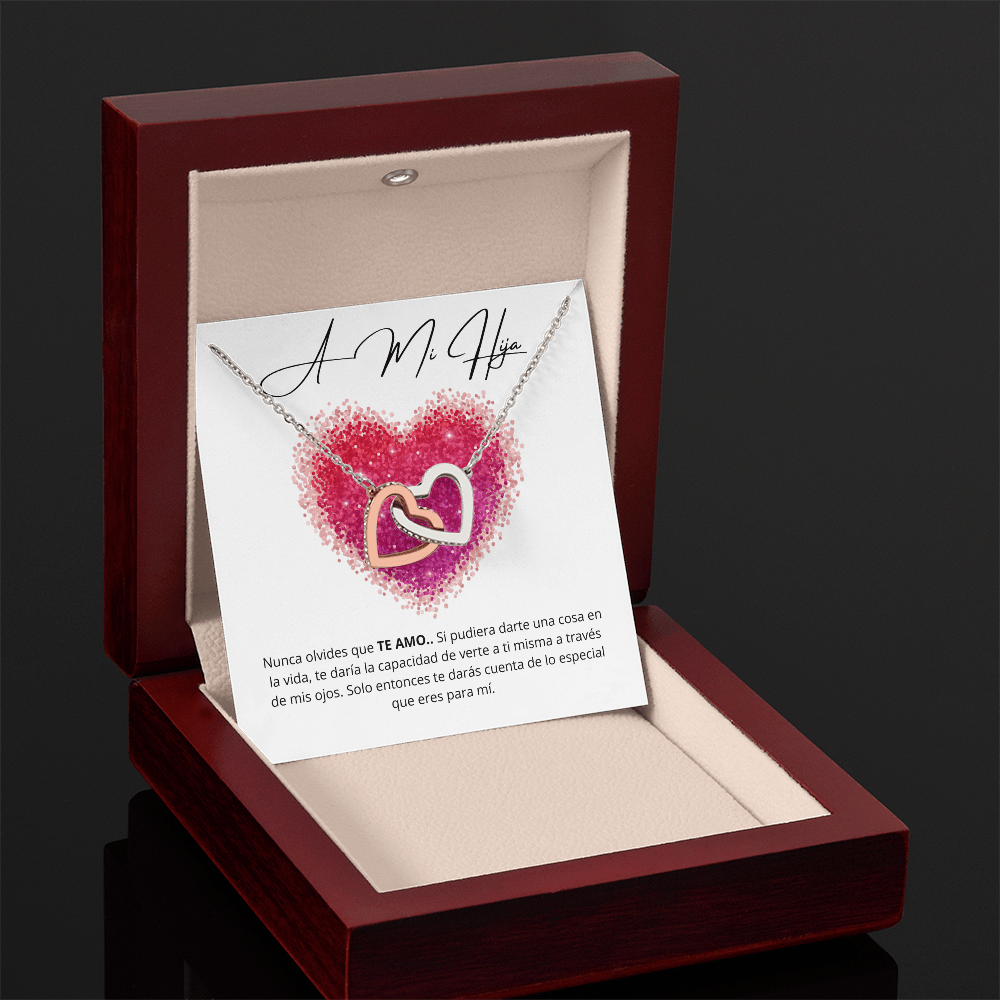 Regalo para hija | Mi pedacito de cielo | Collar de corazones entrelazados