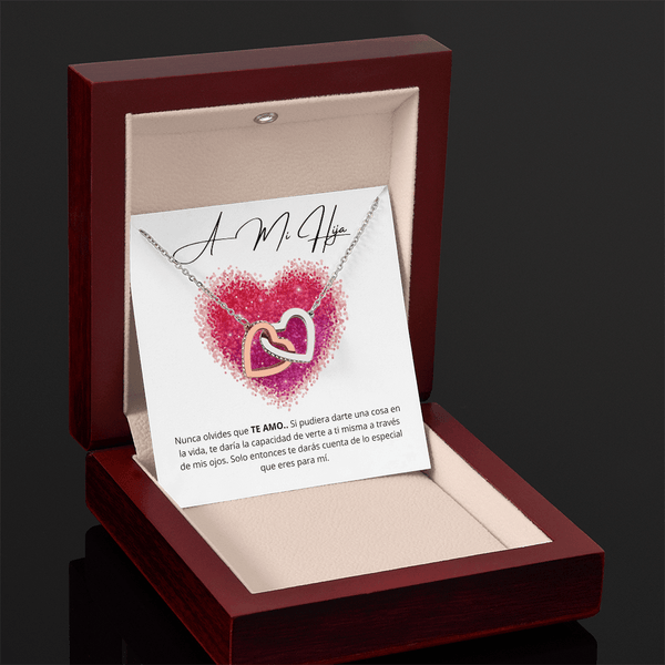 Regalo para hija | Mi pedacito de cielo | Collar de corazones entrelazados