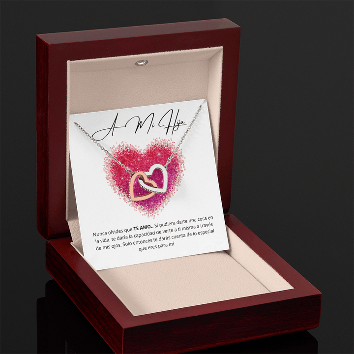 Regalo para hija | Mi pedacito de cielo | Collar de corazones entrelazados