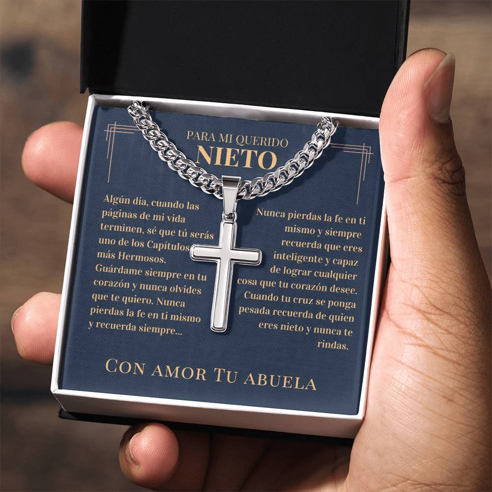 Regalo Para Nieto | Nunca pierdas la fe | Collar de cruz