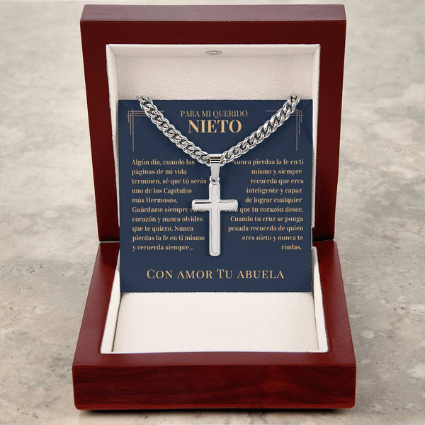 Regalo Para Nieto | Nunca pierdas la fe | Collar de cruz