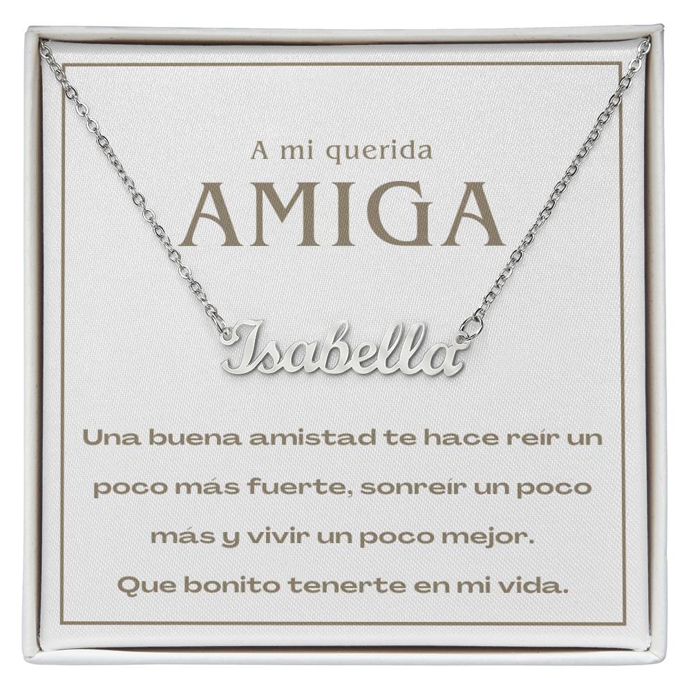 Regalo Para Amiga | Nuestra amistad brilla | Collar con Nombre Personalizado