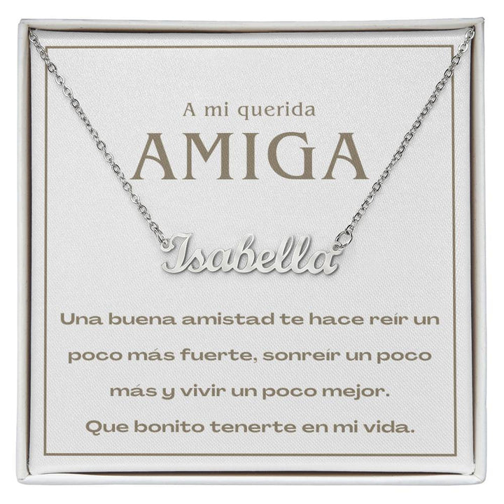 Regalo Para Amiga | Nuestra amistad brilla | Collar con Nombre Personalizado