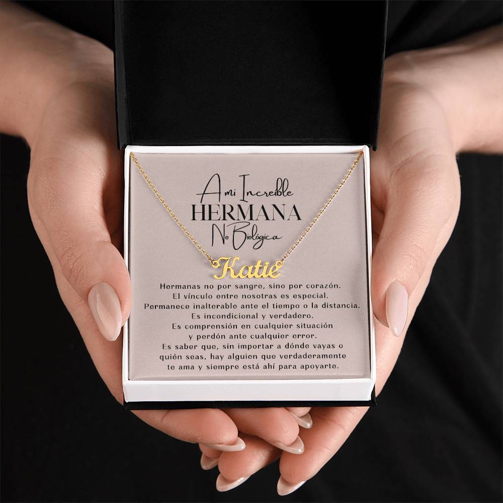 Regalo para Amiga | Hermanas de Corazón | Collar con Nombre Personalizado