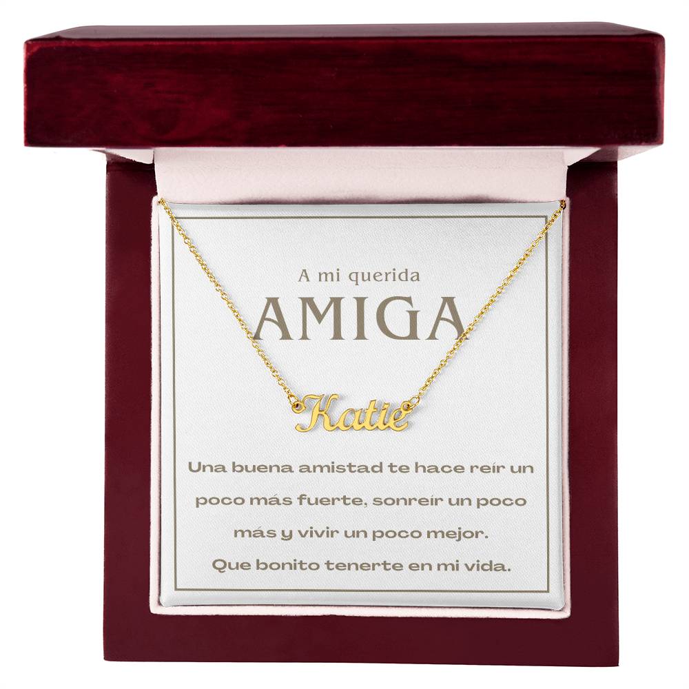 Regalo Para Amiga | Nuestra amistad brilla | Collar con Nombre Personalizado