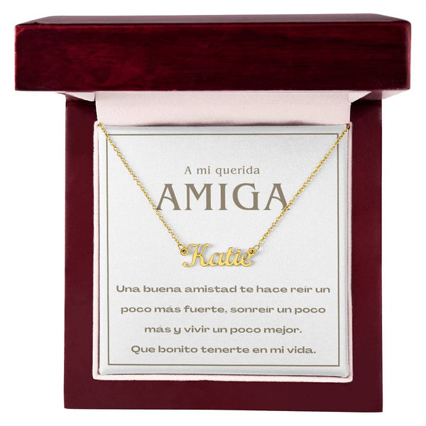 Regalo Para Amiga | Nuestra amistad brilla | Collar con Nombre Personalizado