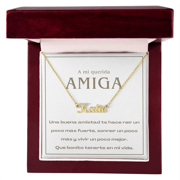 Regalo Para Amiga | Nuestra amistad brilla | Collar con Nombre Personalizado