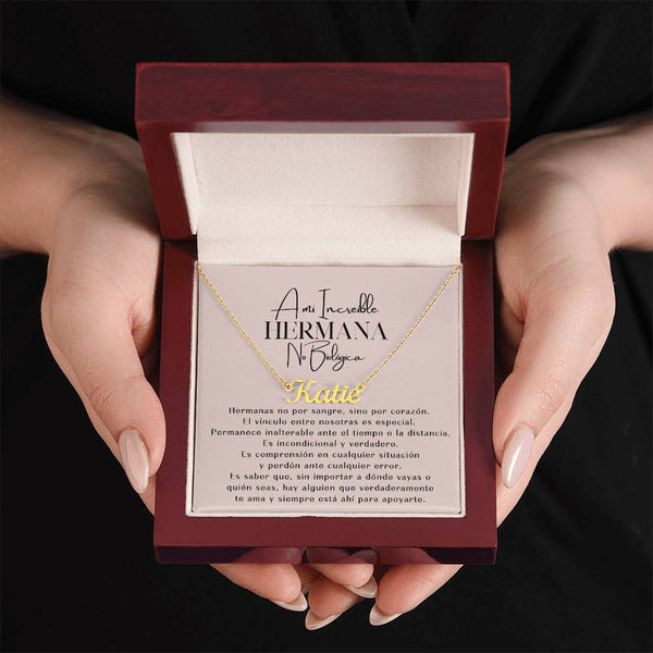 Regalo para Amiga | Hermanas de Corazón | Collar con Nombre Personalizado