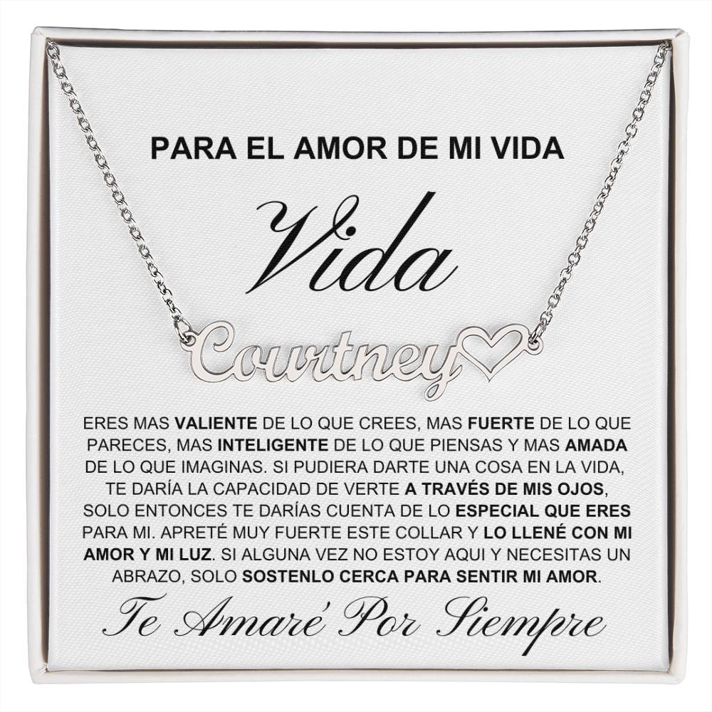 Regalo Para Novia/Esposa | Amor De Mi Vida | Collar con nombre