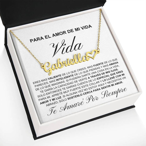 Regalo Para Novia/Esposa | Amor De Mi Vida | Collar con nombre