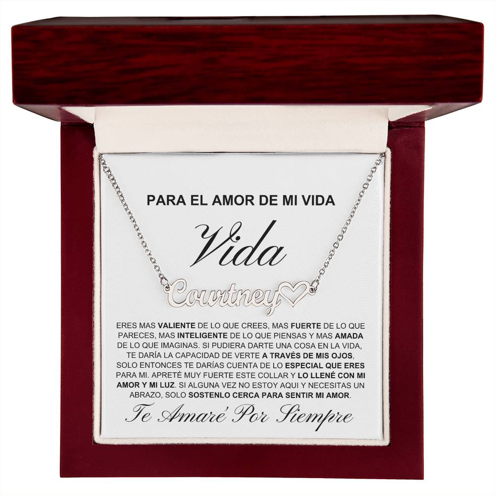 Regalo Para Novia/Esposa | Amor De Mi Vida | Collar con nombre