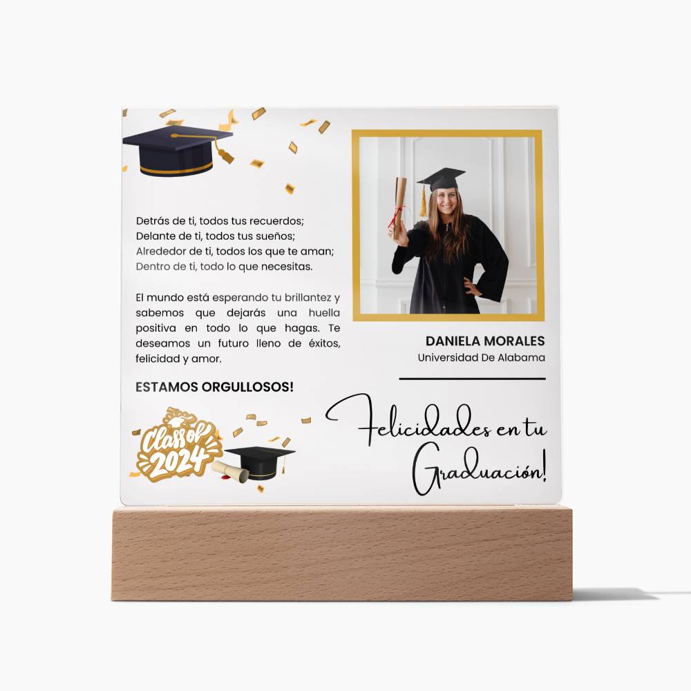 Regalo Para Amiga/ Nieto/ Nieta | Graduación y nuevos comienzos | Acrílico Cuadrado