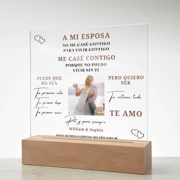 Regalo Para Esposa | Te Amo | Placa acrílica