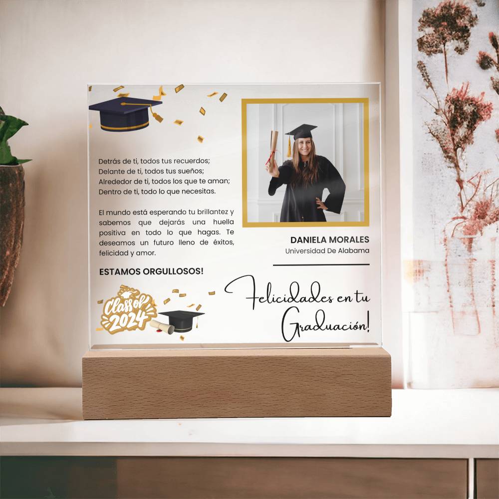 Regalo Para Amiga/ Nieto/ Nieta | Graduación y nuevos comienzos | Acrílico Cuadrado