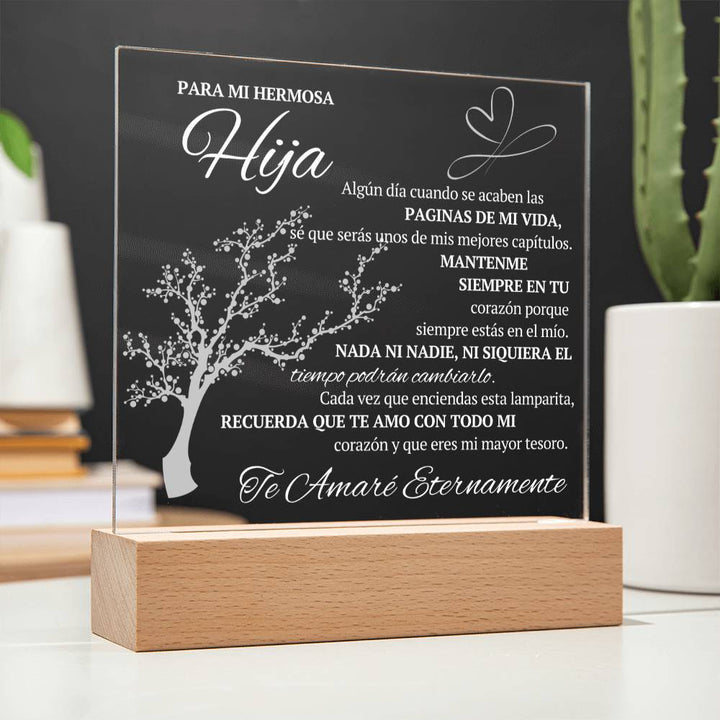 Regalo para hija | Eres la luz de mi vida | Placa de acrílico