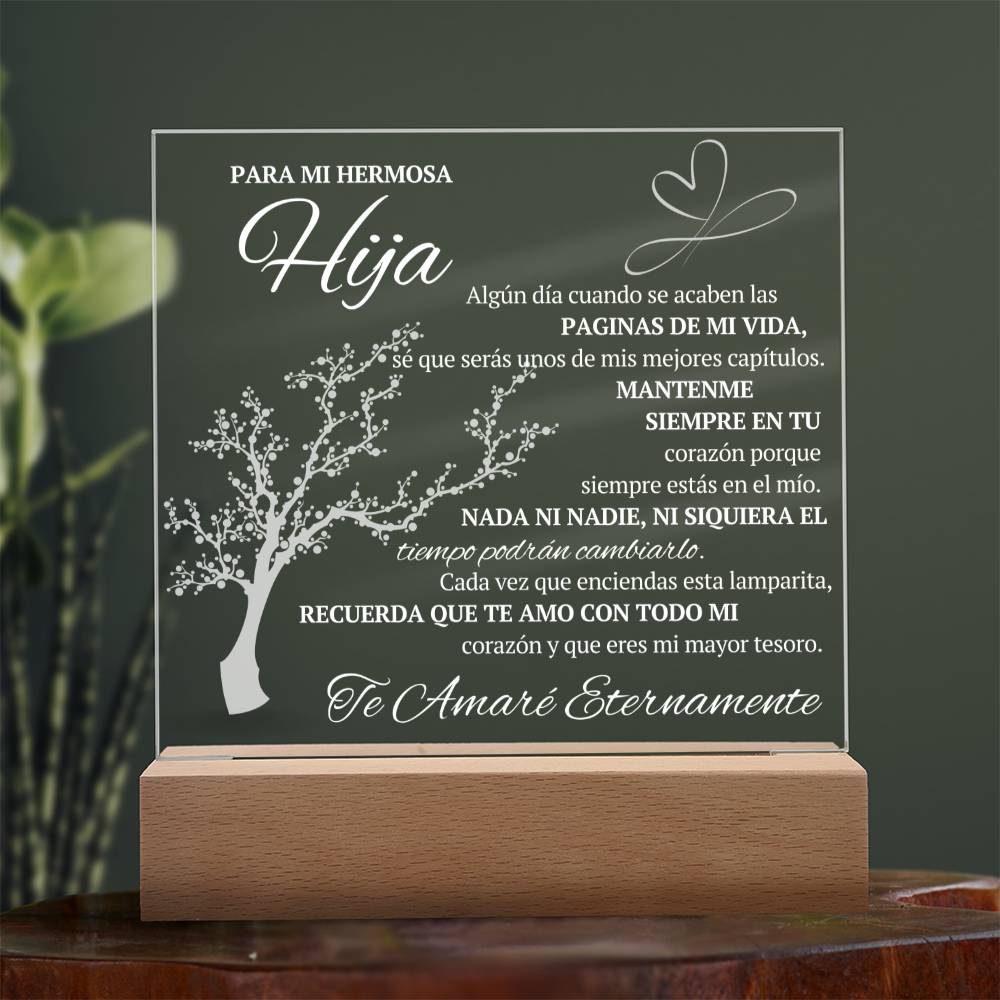 Regalo para hija | Eres la luz de mi vida | Placa de acrílico