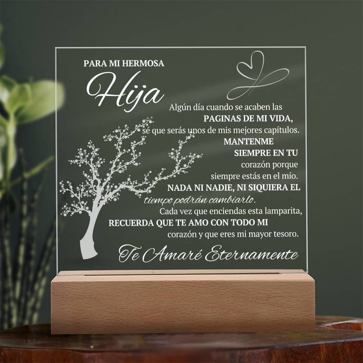Regalo para hija | Eres la luz de mi vida | Placa de acrílico