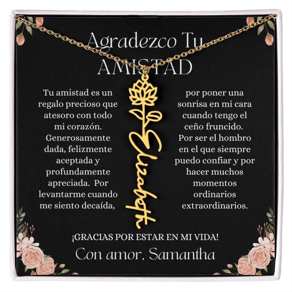 Regalo Para Amiga | Amistad sin fin| Collar con Nombre Personalizado
