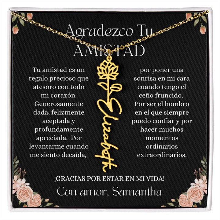 Regalo Para Amiga | Amistad sin fin| Collar con Nombre Personalizado