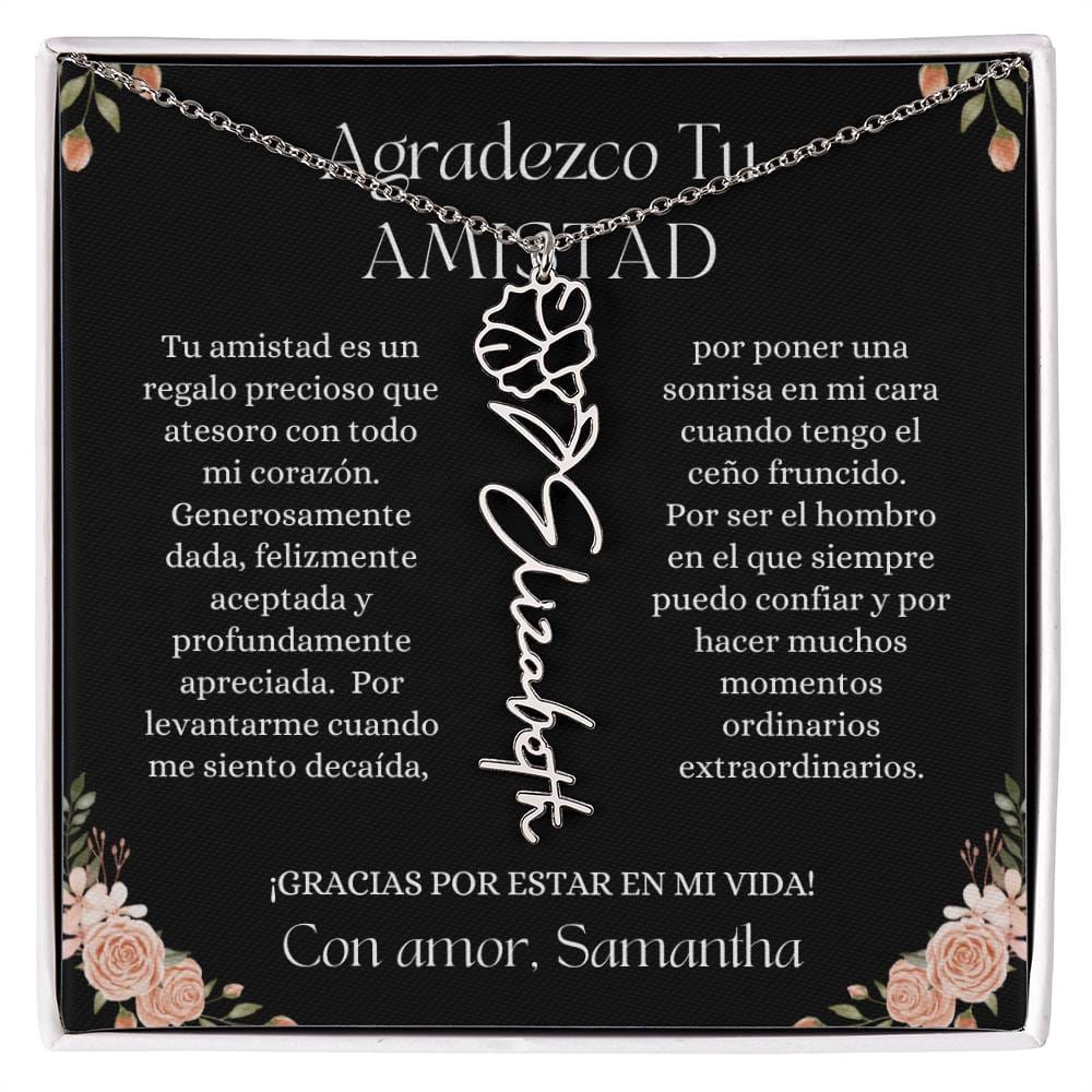 Regalo Para Amiga | Amistad sin fin| Collar con Nombre Personalizado
