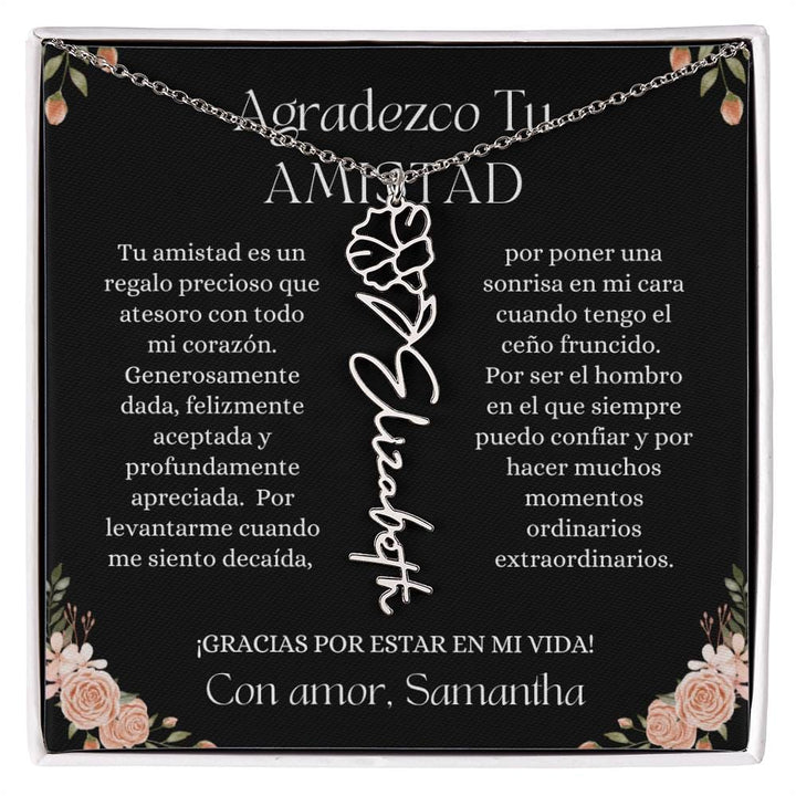 Regalo Para Amiga | Amistad sin fin| Collar con Nombre Personalizado